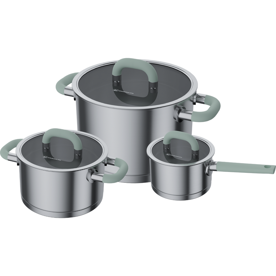 Фото Кастрюля Omoikiri Набор посуды Takara Set OL olive