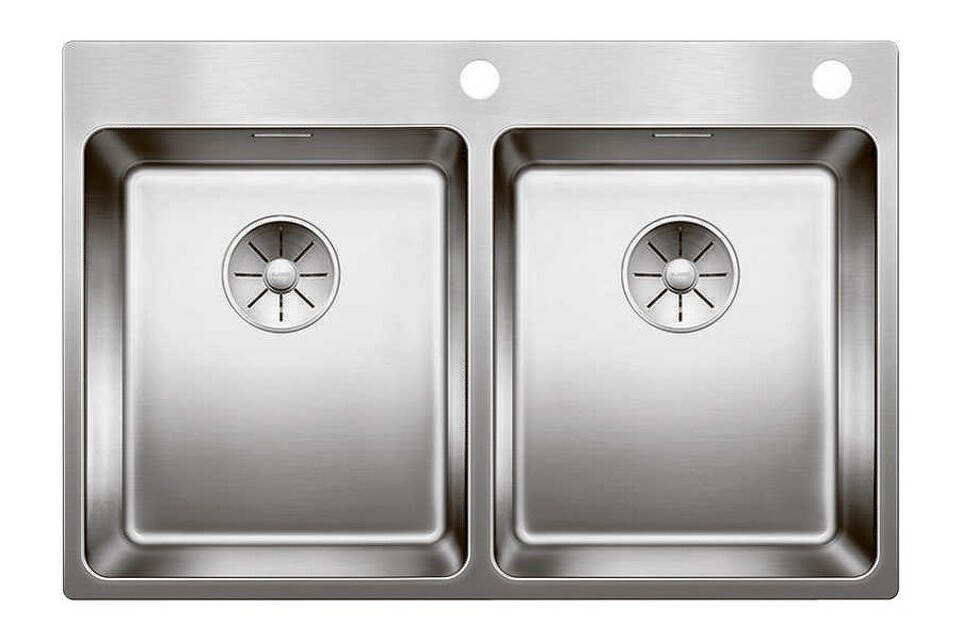 Фото Металлическая мойка Blanсo ANDANO 340/340-IF-A нерж. сталь зеркальная полировка с кл.-авт.  PushControl