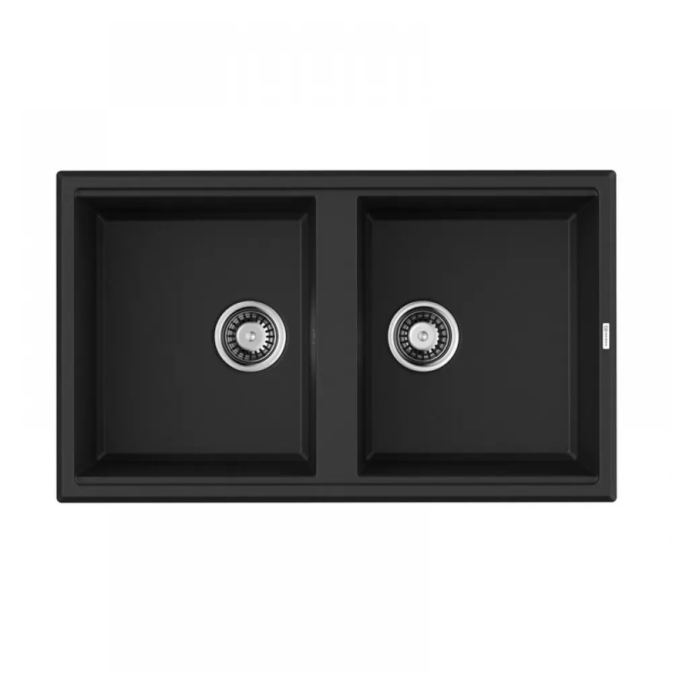 Фото Гранитная мойка Omoikiri Tedori 86-2-BL Tetogranit/черный