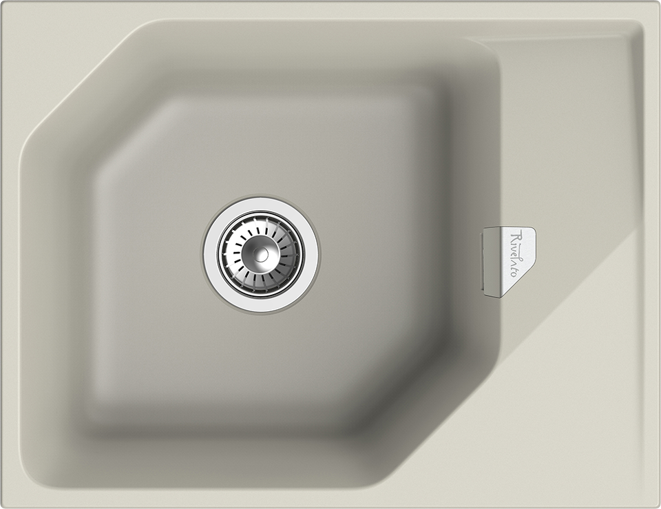 Фото Кварцевая мойка Rivelato LOCUS 65 1-чаш 650*500 topazio