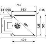 Превью картинка Гранитная мойка Franke URBAN UBG 611-78L оникс #2