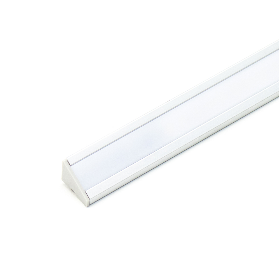 Фото DLIGHT Светодиодный светильник ANGLE без выключателя, кабель СЛЕВА, 9.6 W/м, дневной, алюминий