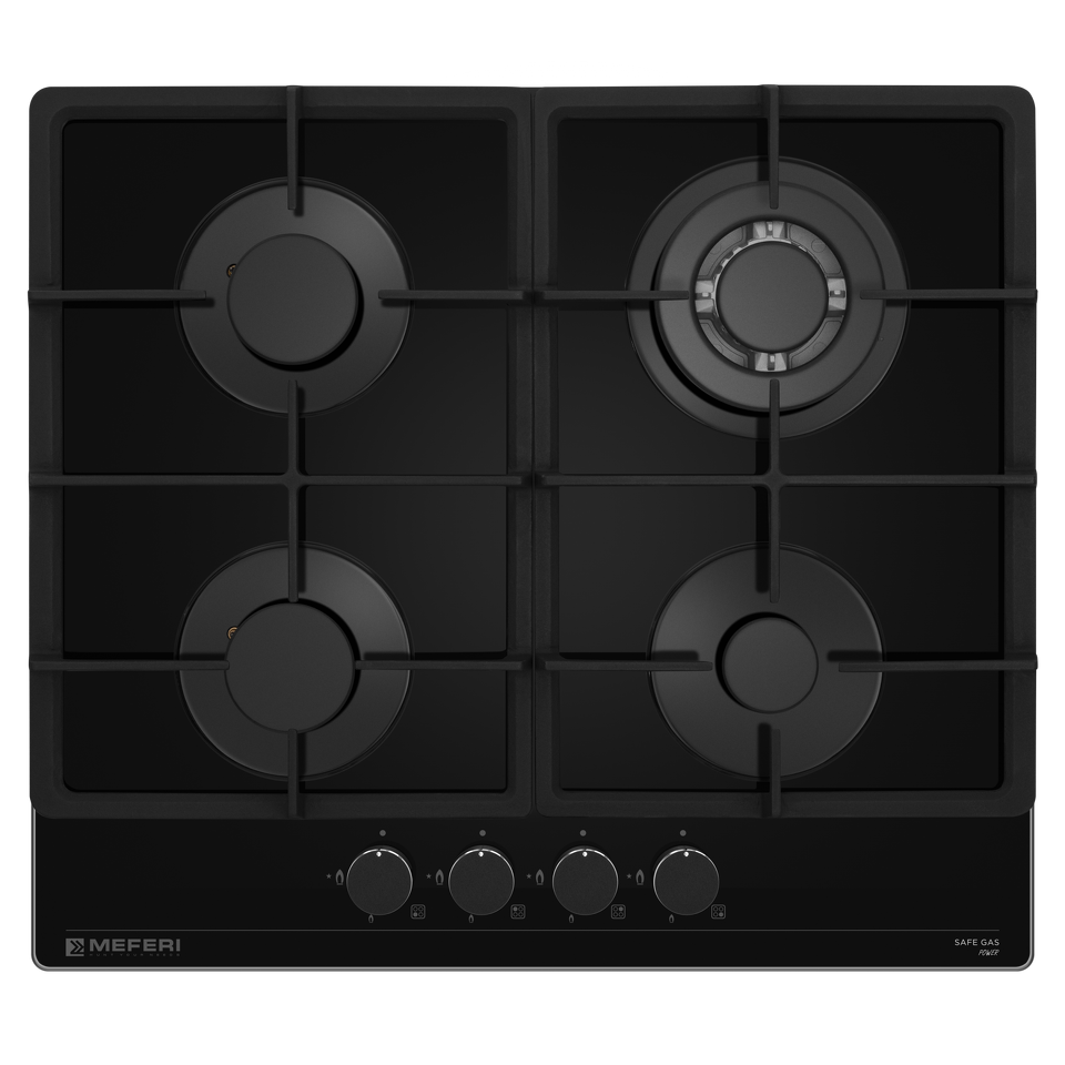 Фото Газовая варочная панель Meferi MGH604BK GLASS POWER