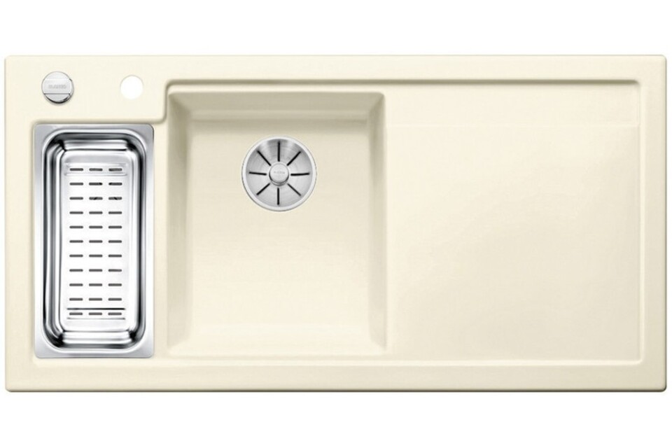 Фото Гранитная мойка Blanсo AXON II 6 S (чаша слева) керамика PuraPlus глянцевый магнолия  с кл.-авт. InFino