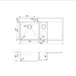 Превью картинка Металлическая мойка Omoikiri Akisame 100-2-L-GM нерж. сталь/вороненая сталь #2