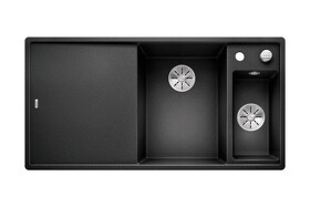 Картинка Blanсo AXIA III 6 S-F SILGRANIT PuraDur антрацит чаша справа, доска ясень c кл.-авт. InFino