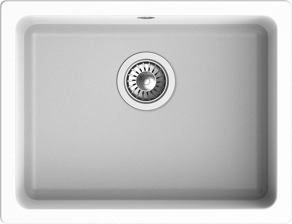 Фото Кварцевая мойка Rivelato BERKANA 50 подст.монтаж 1-чаш 560*430 brina