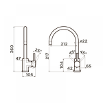 Превью картинка Смеситель для кухни Omoikiri Wakayama-LG латунь/светлое золото #2