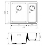Превью картинка Гранитная мойка Omoikiri Kata 55-2-U-BE Artgranit/ваниль #2