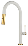 Превью картинка Смеситель для кухни Rivelato Asti U-обр. с выдвижной лейкой D-35мм brina/oro #1