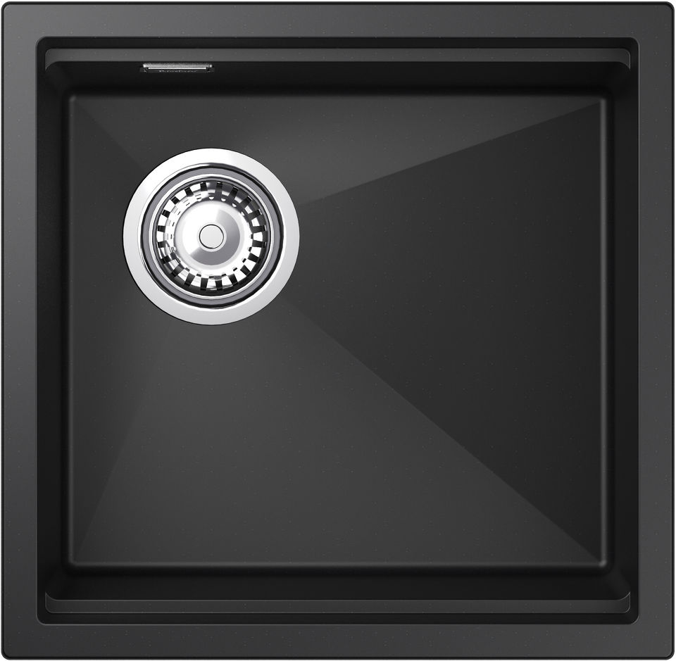 Фото Гранитная мойка Rivelato LINO 454-L 1-чаш 450*440 nero