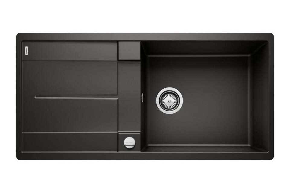 Фото Гранитная мойка Blanсo METRA XL 6 S-F SILGRANIT черный, с клапаном-автоматом